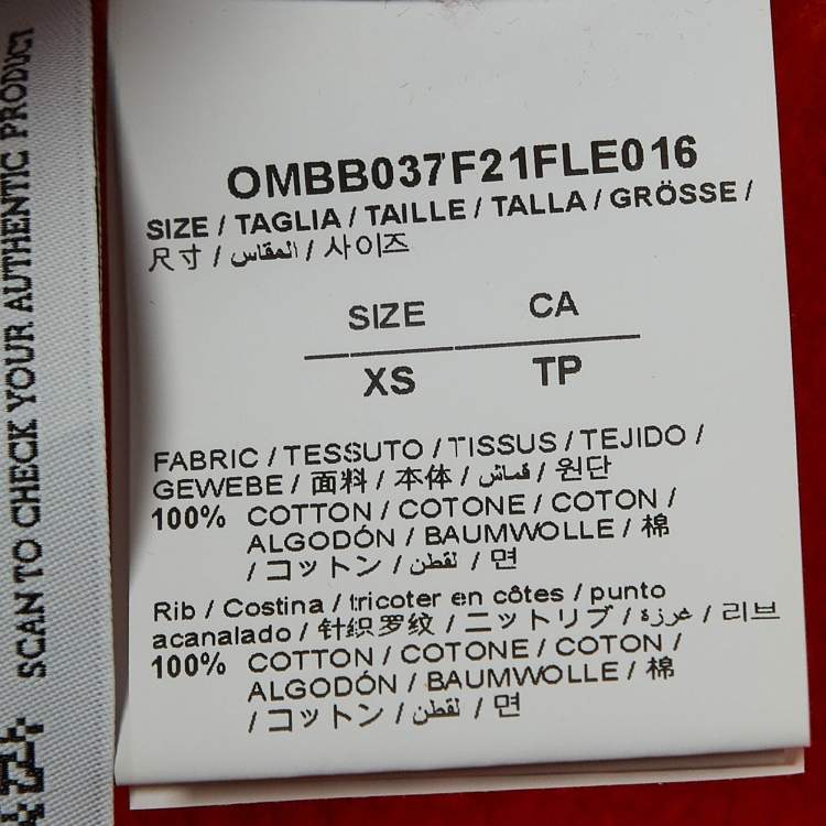 Pre Owned Off-White Orange Jumbo Arrow Printed Cotton Hoodie XS