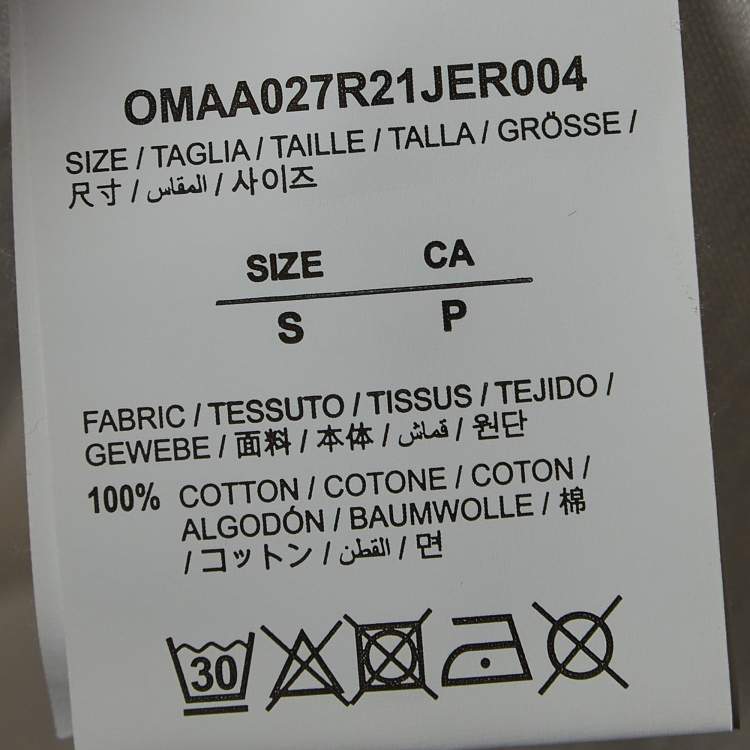 Pre Owned Off-White White Graphic Logo Print Cotton Half Sleeve T-Shirt S