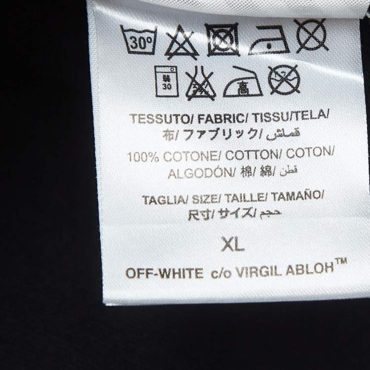 Pre Owned Off-White Black Mirror Print Cotton T-Shirt XL