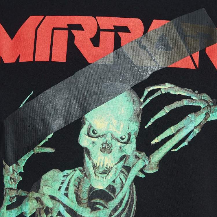 Pre Owned Off-White Black Mirror Print Cotton T-Shirt XL