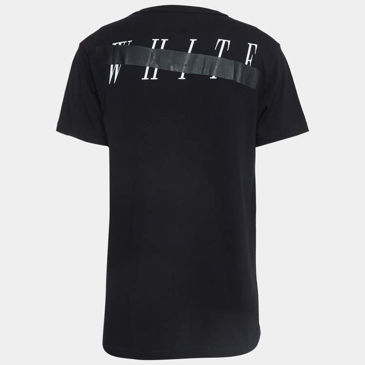 Pre Owned Off-White Black Mirror Print Cotton T-Shirt XL