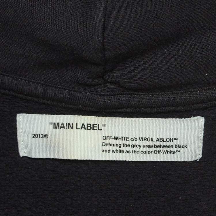 Pre Owned Off-White Black Galaxy Brushed Cotton Zip-Up Hoodie S