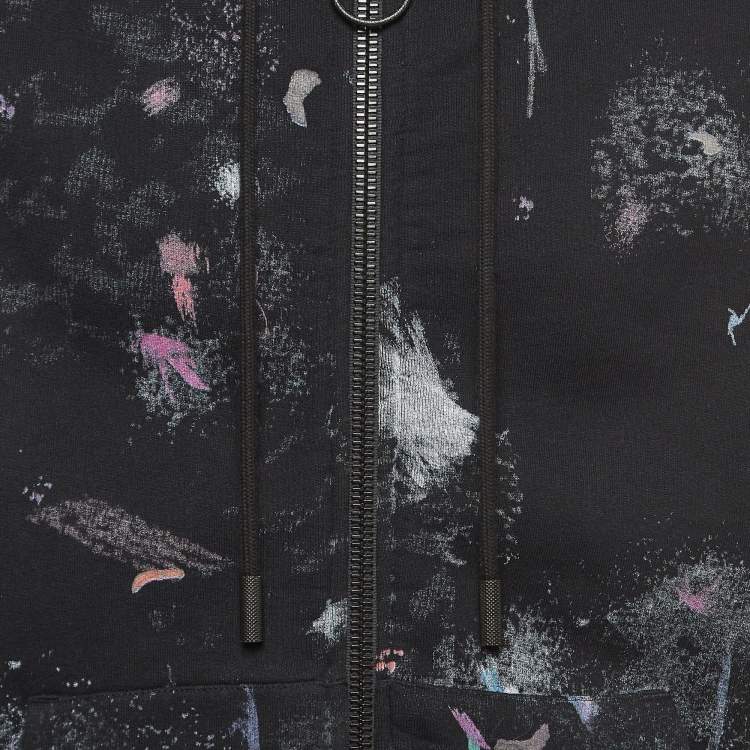 Pre Owned Off-White Black Galaxy Brushed Cotton Zip-Up Hoodie S