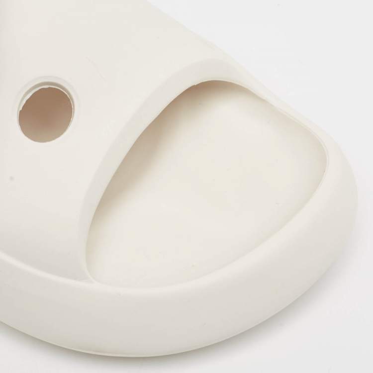 Pre Owned Off-White White Rubber Meteor Pool Slides Size 39