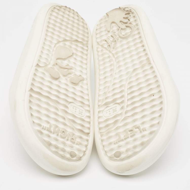 Pre Owned Off-White White Rubber Meteor Pool Slides Size 39