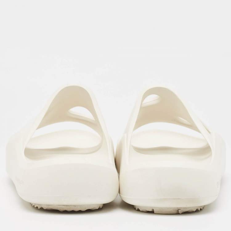 Pre Owned Off-White White Rubber Meteor Pool Slides Size 39