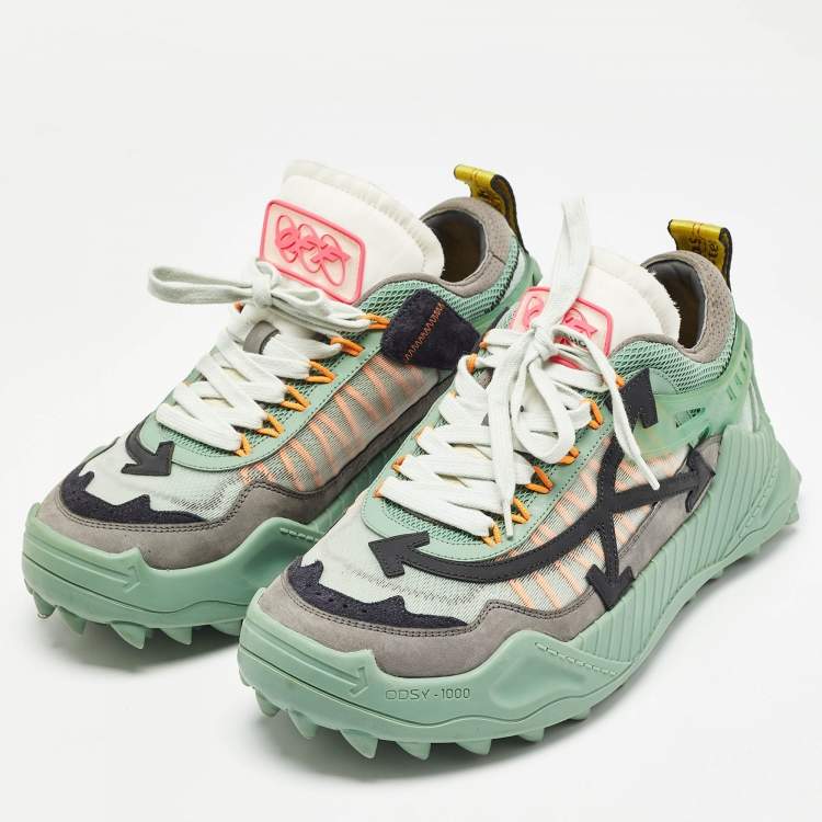 Pre Owned Off-White Multicolor Mesh and Nubuck Leather Odsy-1000 Sneakers Size 42