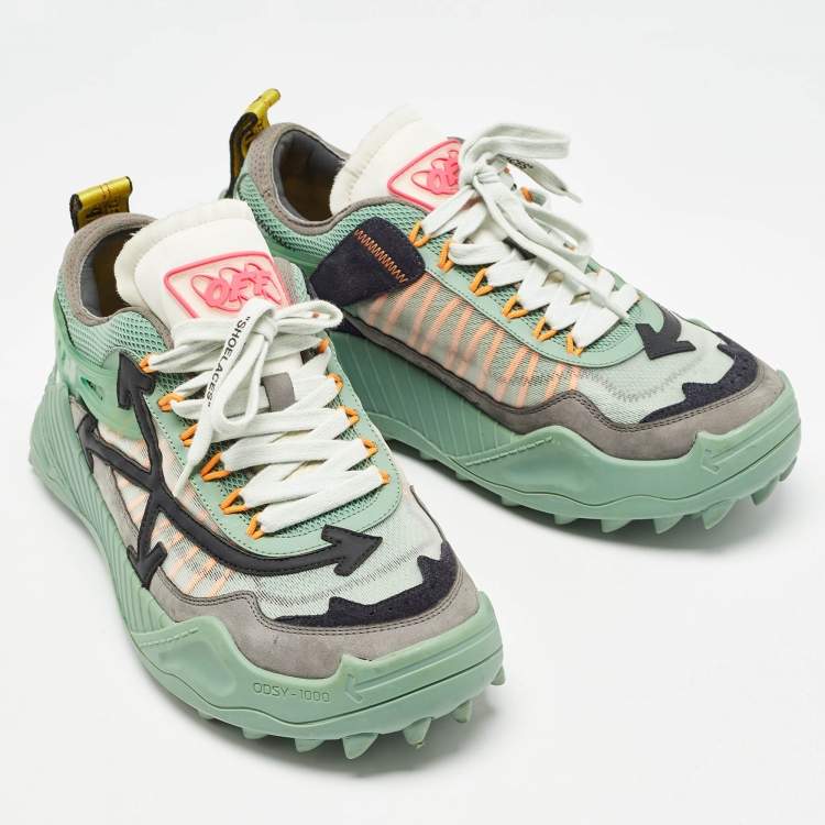 Pre Owned Off-White Multicolor Mesh and Nubuck Leather Odsy-1000 Sneakers Size 42