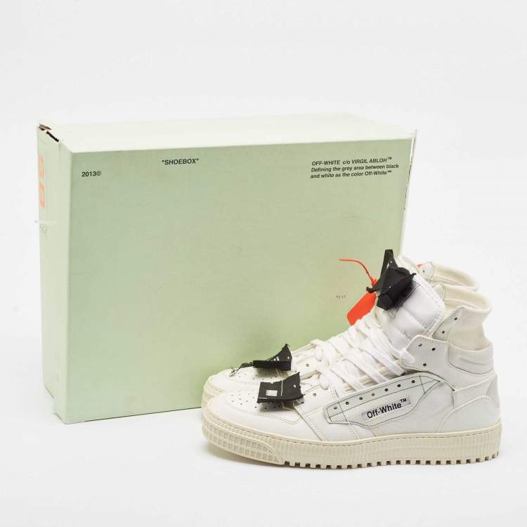 Pre Owned Off-White White Leather and Canvas  3.0 Off Court Sneakers Size 43