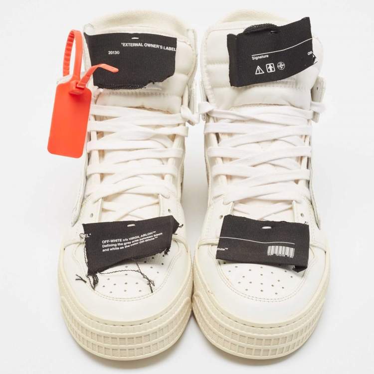 Pre Owned Off-White White Leather and Canvas  3.0 Off Court Sneakers Size 43