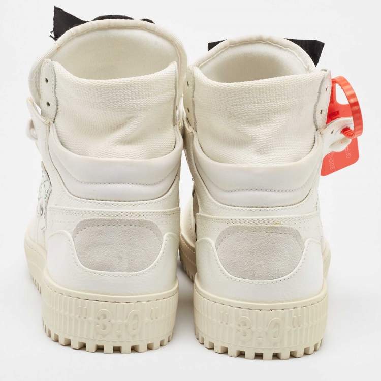 Pre Owned Off-White White Leather and Canvas  3.0 Off Court Sneakers Size 43