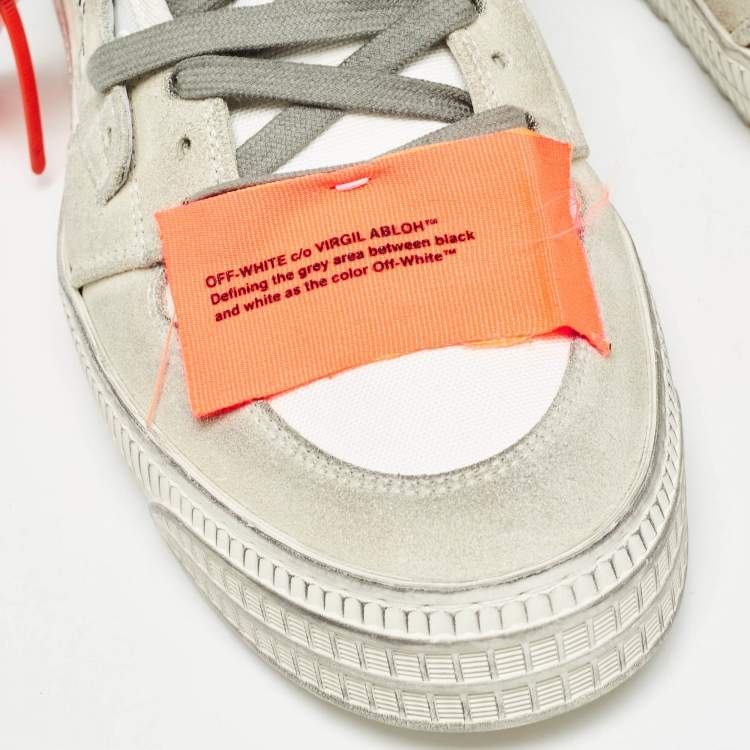 Pre Owned Off-White White/Grey Suede Off Court 3.0 High Top Sneakers Size 42