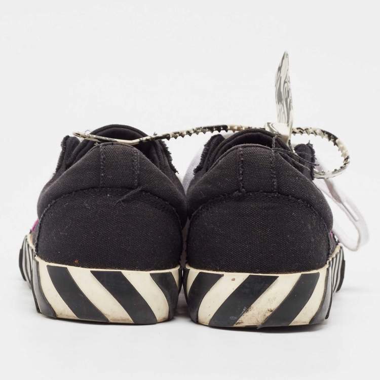 Pre Owned Off-White Black Canvas Vulcanized Low Top Sneakers Size 40