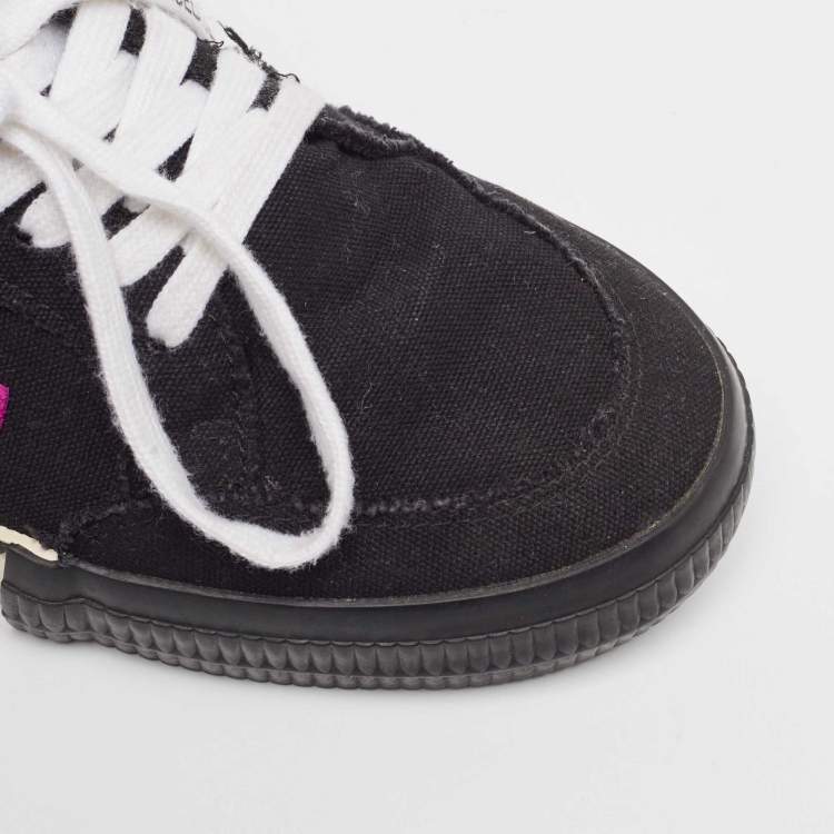 Pre Owned Off-White Black Canvas Vulcanized Low Top Sneakers Size 40