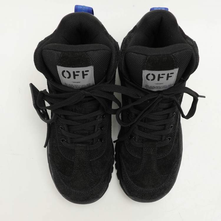 Pre Owned Off-White Black Nylon and Suede Hiker Boots Size 39