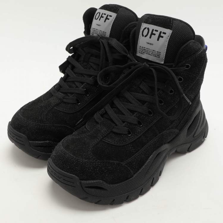 Off-White Black Nylon and Suede Hiker Boots Size 39 Off