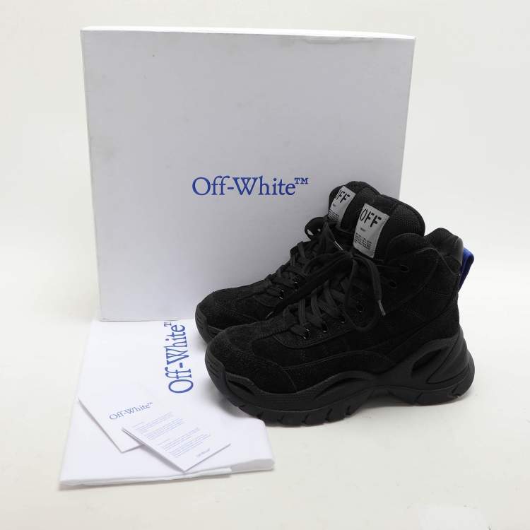 Pre Owned Off-White Black Nylon and Suede Hiker Boots Size 39