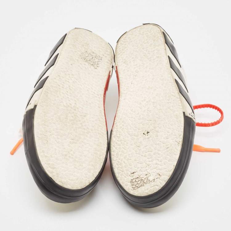 Pre Owned Off-White White Canvas and Suede Vulc Lace Up Sneakers Size 44