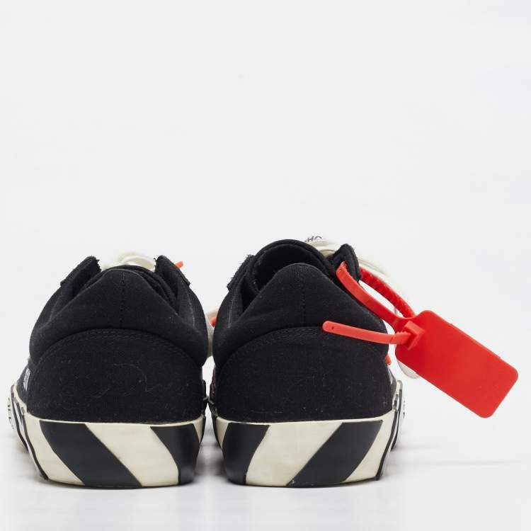 Pre Owned Off-White Black Canvas Vulc Lace Up Sneakers Size 43