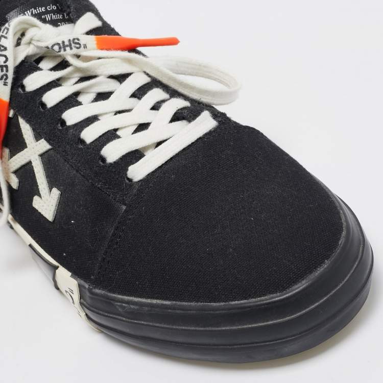 Pre Owned Off-White Black Canvas Vulc Lace Up Sneakers Size 43