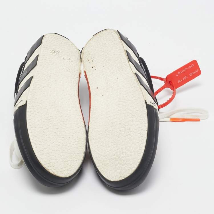 Pre Owned Off-White Black Canvas Vulc Lace Up Sneakers Size 43