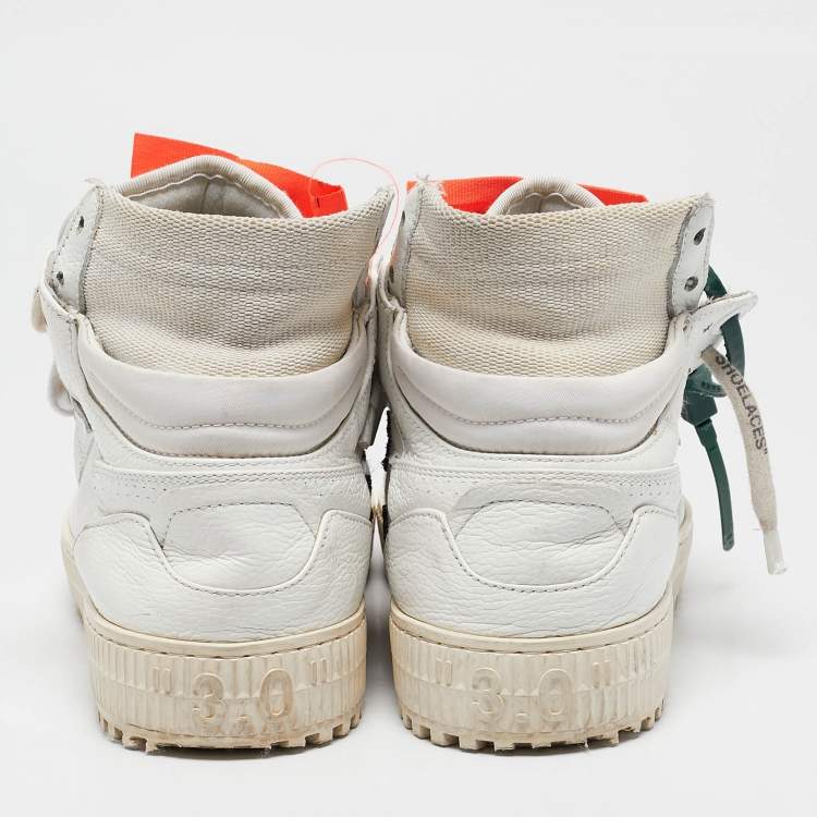 Pre Owned Off-White White Leather and Canvas 3.0 Off Court Sneakers Size 39