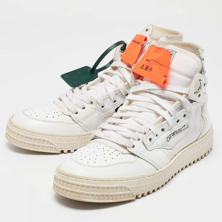 Pre Owned Off-White White Leather and Canvas 3.0 Off Court Sneakers Size 39