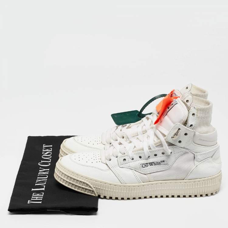 Pre Owned Off-White White Leather and Canvas 3.0 Off Court Sneakers Size 39
