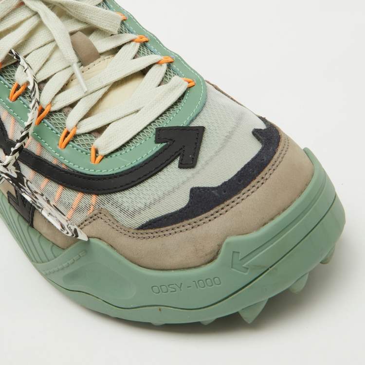 Pre Owned Off-White Multicolor Mesh and Leather Odsy 1000 Sneakers Size 46