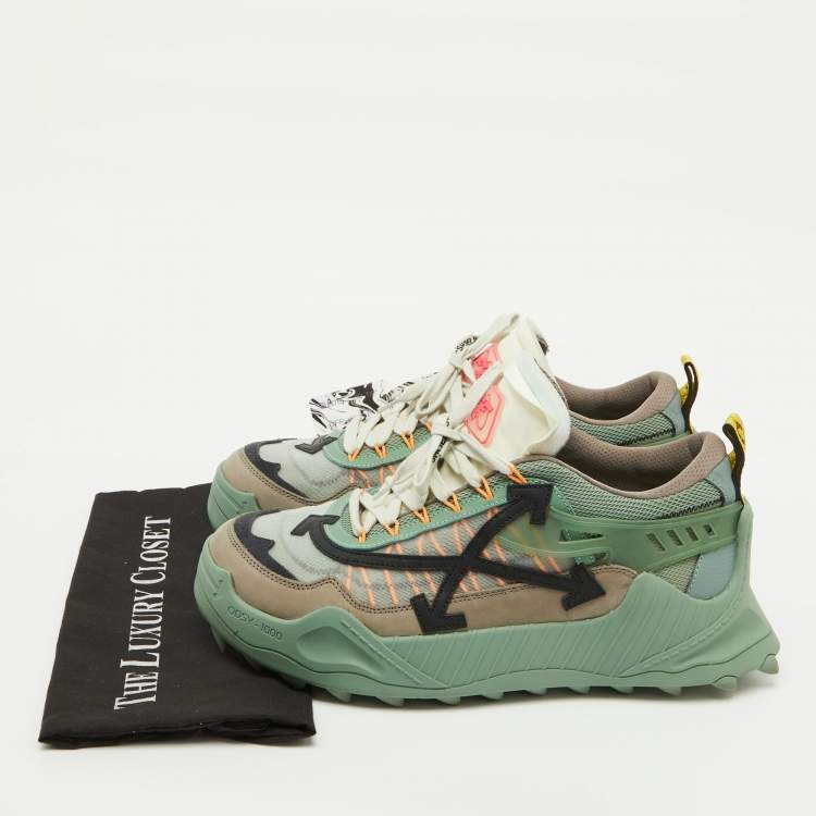 Pre Owned Off-White Multicolor Mesh and Leather Odsy 1000 Sneakers Size 46