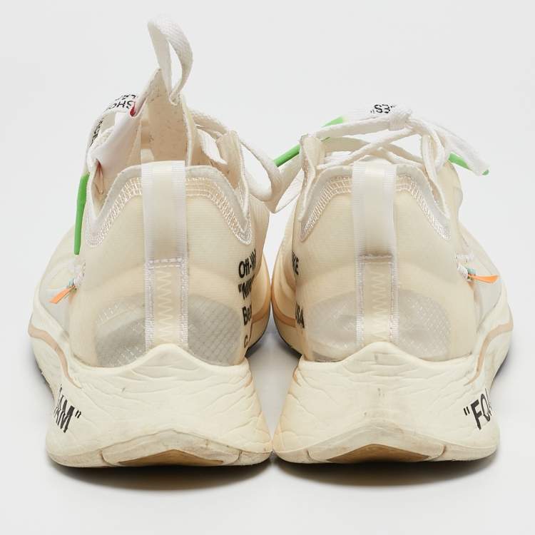 Pre Owned Off-White x Nike White Mesh Zoom Fly Sneakers Size 42