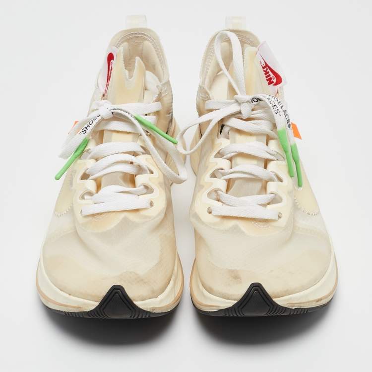 Pre Owned Off-White x Nike White Mesh Zoom Fly Sneakers Size 42