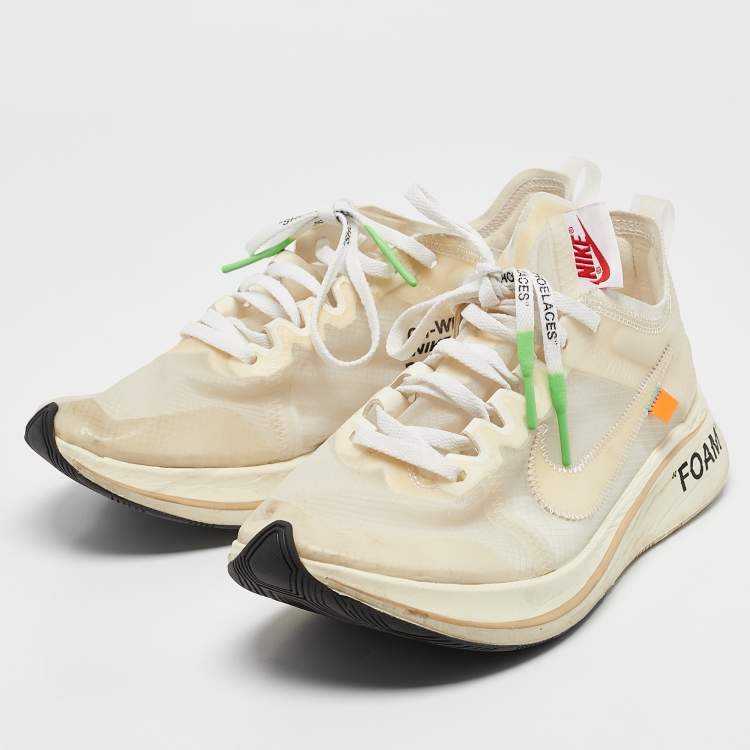 Pre Owned Off-White x Nike White Mesh Zoom Fly Sneakers Size 42