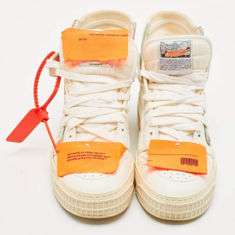 Pre Owned Off-White White Leather and Canvas 3.0 Off Court Sneakers Size 36