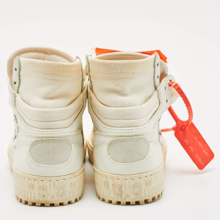 Pre Owned Off-White White Leather and Canvas 3.0 Off Court Sneakers Size 36