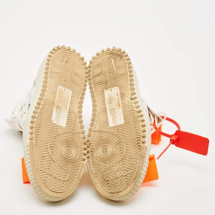 Pre Owned Off-White White Leather and Canvas 3.0 Off Court Sneakers Size 36