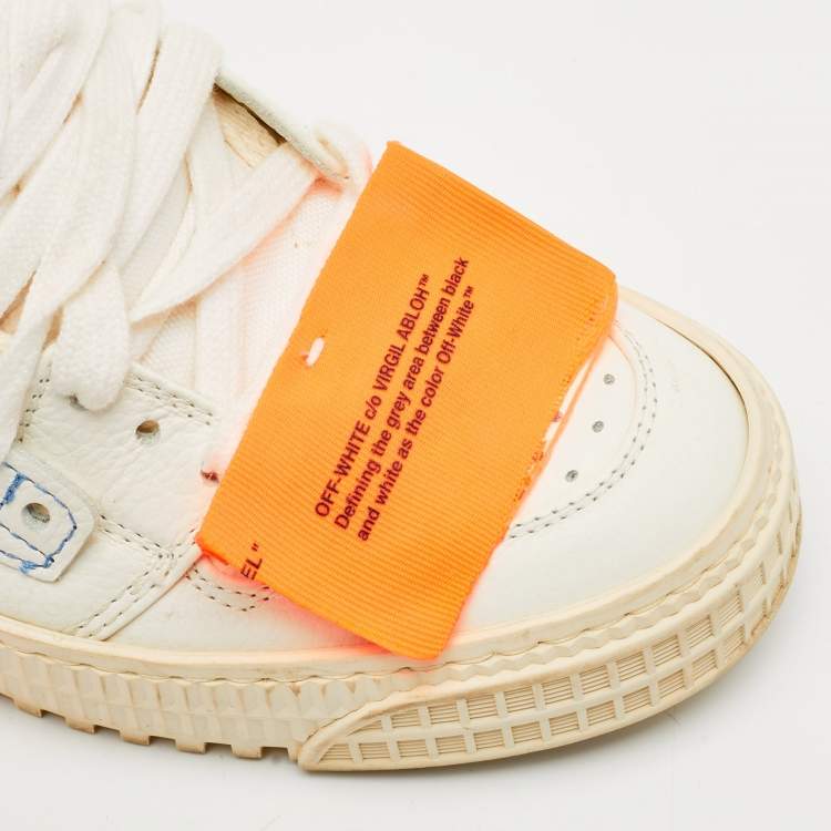 Pre Owned Off-White White Leather and Canvas 3.0 Off Court Sneakers Size 36