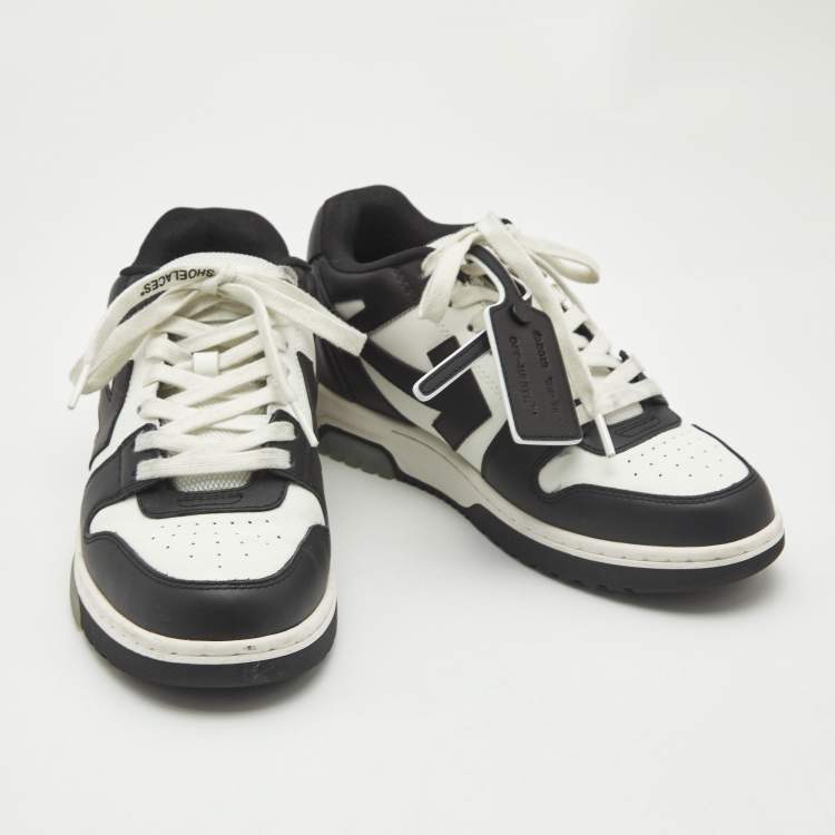Pre Owned Off-White Black/White Leather Out of Office Low Top Sneakers Size 39