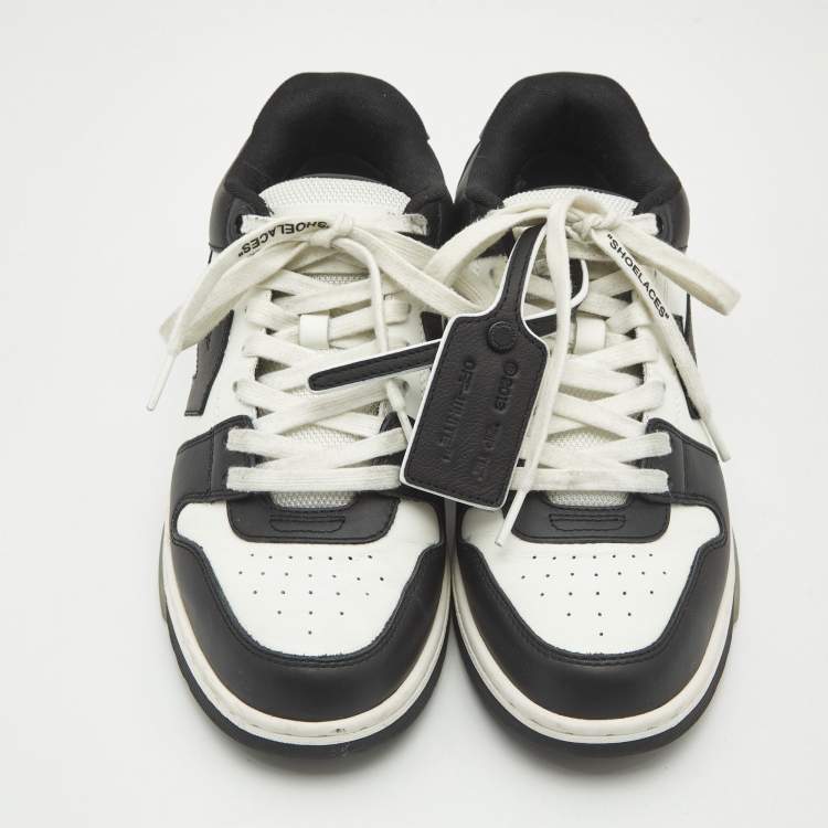 Pre Owned Off-White Black/White Leather Out of Office Low Top Sneakers Size 39