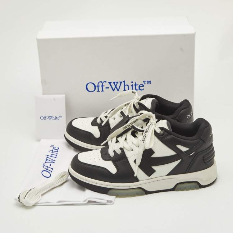 Pre Owned Off-White Black/White Leather Out of Office Low Top Sneakers Size 39