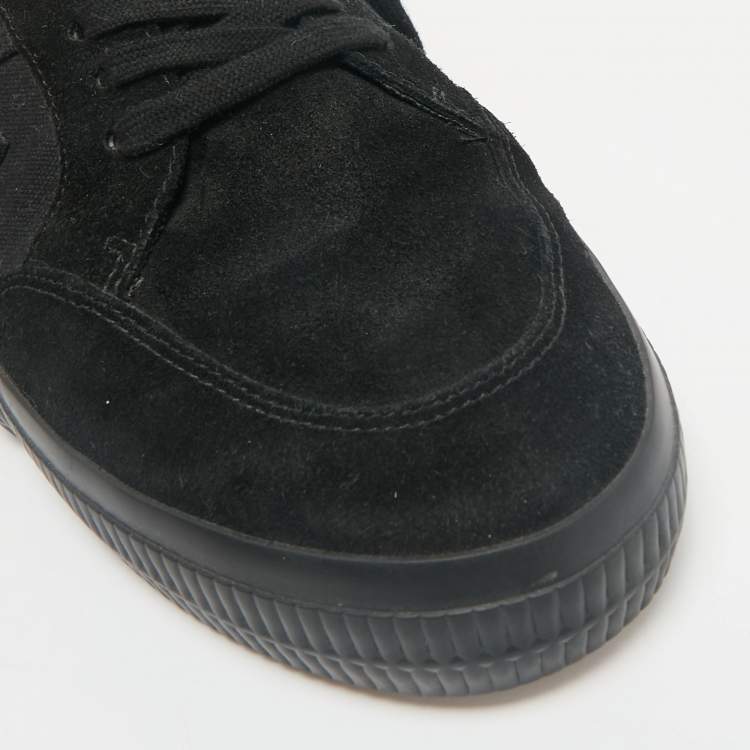 Pre Owned Off-White Black Suede Vulcanized Lace Up Sneakers Size 46