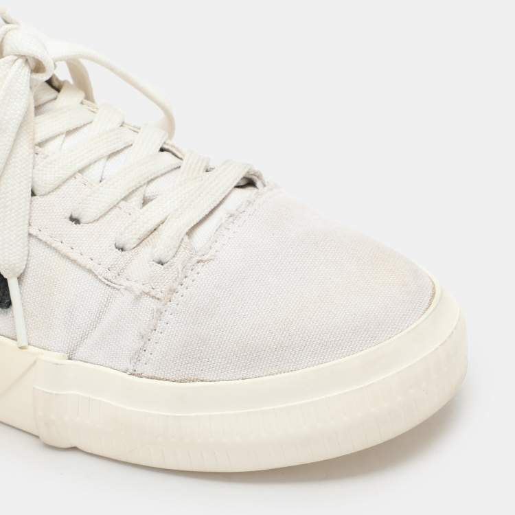 Pre Owned Off-White White Canvas Vulcanized Low Top Sneakers Size 41