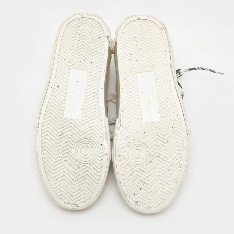 Pre Owned Off-White White Canvas Vulcanized Low Top Sneakers Size 41