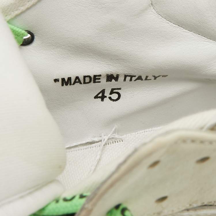 Pre Owned Off-White Cream Nubuck Leather Off-Court 3.0 High Top Sneakers Size 45