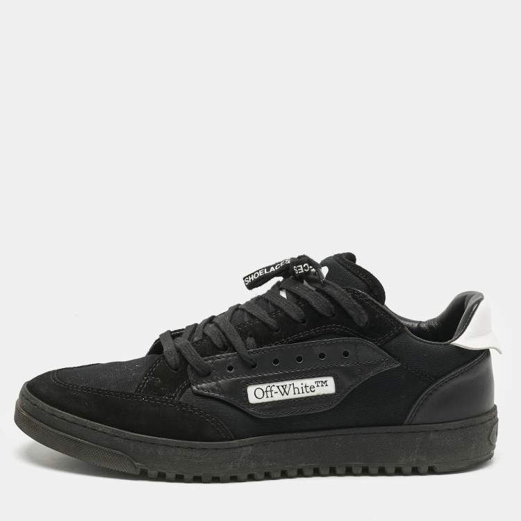 Pre Owned Off-White Black/White Canvas and Suede 5.0 Sneakers Size 42