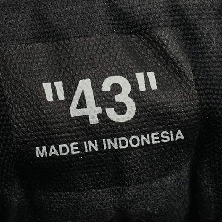 Pre Owned Off-White Black/Yellow Suede and Canvas Vulcanized Stripe Low Top Sneakers Size 43