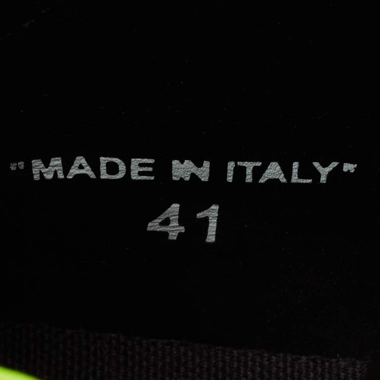 Pre Owned Off-White Multicolor Canvas and Nubuck Leather 3.0 Off Court High Top Sneakers Size 41