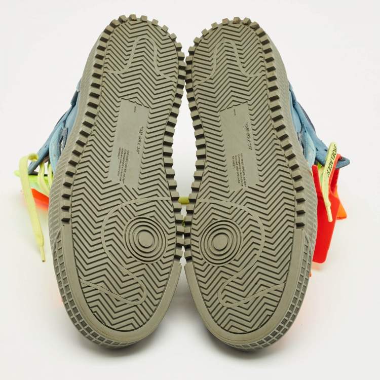 Pre Owned Off-White Multicolor Canvas and Nubuck Leather 3.0 Off Court High Top Sneakers Size 41