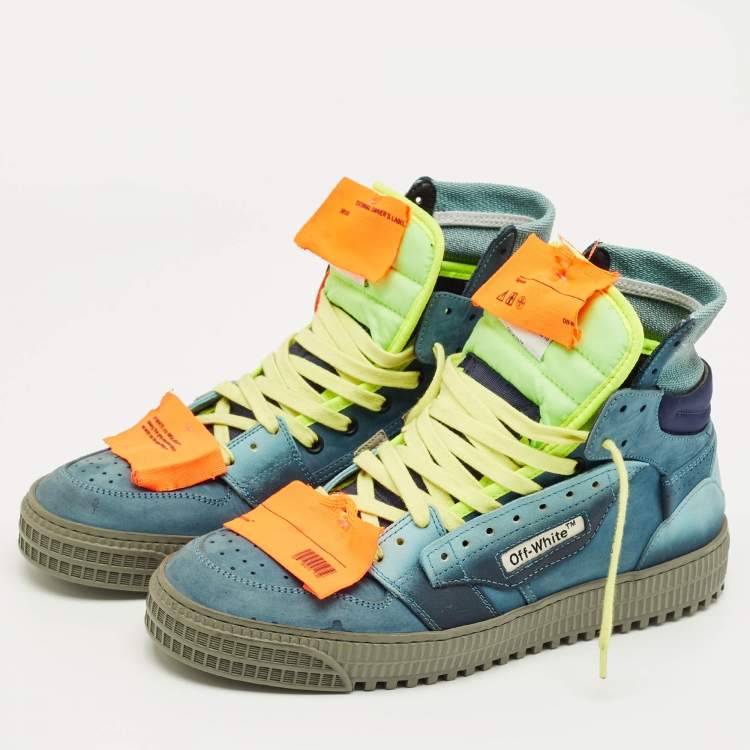 Pre Owned Off-White Multicolor Canvas and Nubuck Leather 3.0 Off Court High Top Sneakers Size 41