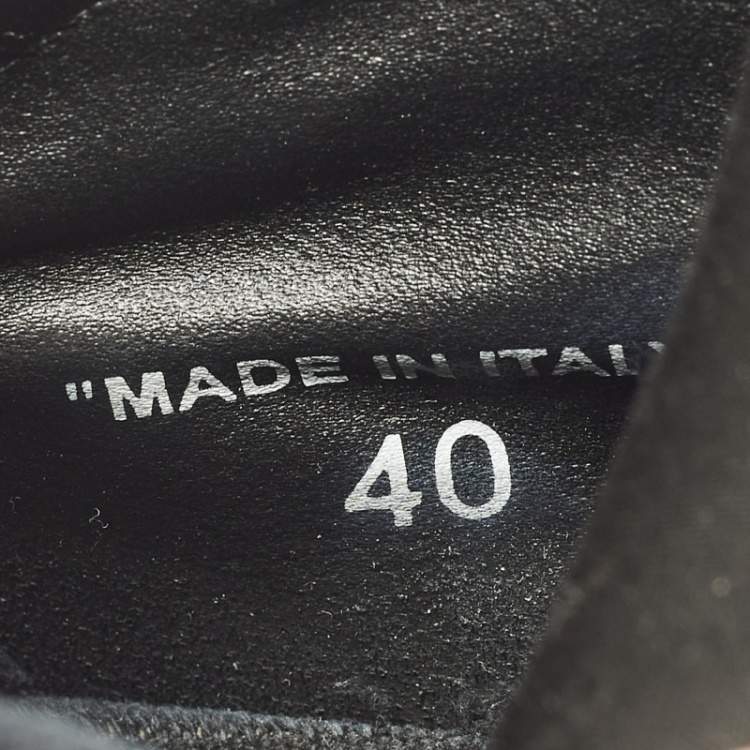 Pre Owned Off-White 3.0 Off Court Size 40 Black Canvas and Suede High Top Sneakers